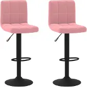 vidaXL Barhocker 2 Stk. Rosa Samt