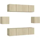 vidaXL 6-tlg. TV-Schrank-Set Sonoma-Eiche Holzwerkstoff