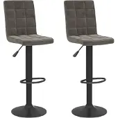 vidaXL Barhocker 2 Stk. Dunkelgrau Samt