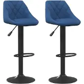 vidaXL Barhocker 2 Stk. Blau Samt