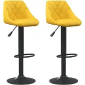 vidaXL Barhocker 2 Stk. Senfgelb Samt