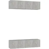 vidaXL TV-Schränke 4 Stk. Betongrau 60x30x30 cm Holzwerkstoff