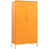 vidaXL Kleiderschrank Senfgelb 90x50x180 cm Stahl