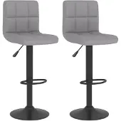 vidaXL Barhocker 2 Stk. Hellgrau Stoff