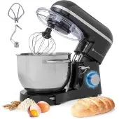 Kitchenbrothers Küchenmaschine & Küchenmixer - Inkl. Rührschüssel - 1400 W - 38,7 x 23,8 x 31,4 cm - Schwarz