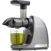 Kitchenbrothers Slow Juicer - Entsafter - Obst- und Gemüsepresse - 700ml - Mit Fruchtfleischbehälter - Grau