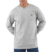 Carhartt Langarmshirt Workwear Pocket L/S Herren Heather Grey-XL