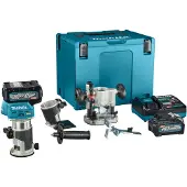 Makita Akku-Multifunktionsfräse 40V max. / 4,0 Ah, 2 Akkus + Ladegerät im MAKPAC RT001GM205