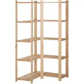vidaXL Eck-Lagerregal mit 5 Böden 82,5x82,5x170 cm Massivholz Kiefer