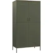 vidaXL Kleiderschrank Olivgrün 90x50x180 cm Stahl