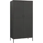 vidaXL Kleiderschrank Anthrazit 90x50x180 cm Stahl