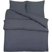 vidaXL Bettwäsche-Set Anthrazit 140x200 cm Baumwolle