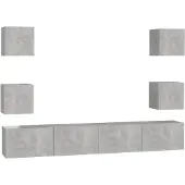 vidaXL 6-tlg. TV-Schrank-Set Betongrau Holzwerkstoff