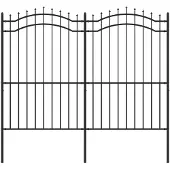vidaXL Gartenzaun Woerden mit Speerspitze Schwarz 240 x 175 cm Stahl