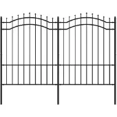 vidaXL Gartenzaun Woerden mit Speerspitze Schwarz 240 x 150 cm Stahl