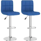 vidaXL Barhocker 2 Stk. Blau Stoff