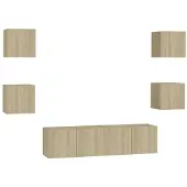vidaXL 6-tlg. TV-Schrank-Set Sonoma-Eiche Holzwerkstoff
