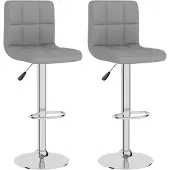 vidaXL Barhocker 2 Stk. Hellgrau Stoff
