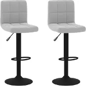 vidaXL Barhocker 2 Stk. Hellgrau Samt