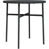 vidaXL Beistelltisch Schwarz 45 cm Poly Rattan