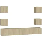 vidaXL 6-tlg. TV-Schrank-Set Sonoma-Eiche Holzwerkstoff