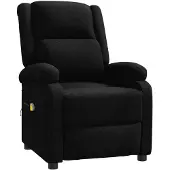 vidaXL Ohrensessel mit Massagefunktion Schwarz Stoff
