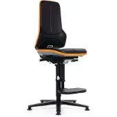 BIMOS Arbeitsstuhl NEON, Permanentkontakt, Grundmodell ohne Polsterelement, Gleiter + Aufstieg, Flexband grau