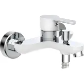 Eisl Badewannenarmatur DIZIANI, Mischbatterie Badewanne, Wasserhahn Bad, Wannenarmatur in Weiß/Chrom