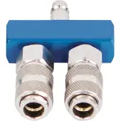 Scheppach Luftverteiler 2-Wege - Druckluftkupplung - Druckluftverteiler - Aluminium