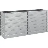 vidaXL Garten-Hochbeet 160x40x77 cm Verzinkter Stahl Silber