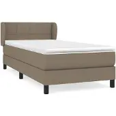 vidaXL Boxspringbett mit Matratze Taupe 90x200 cm Stoff