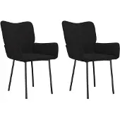 vidaXL Esszimmerstühle 2 Stk. Schwarz Samt
