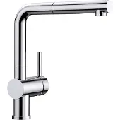 BLANCO Küchenarmatur "LINUS-S", silber (chrom), B:11cm H:28,4cm T:26,6cm, Messing, Armaturen, Küchenarmatur, Niederdruck, mit ausziehbarem Auslauf