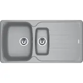 Franke Spüle ANTEA AZG 651-97 in STEINGRAU mit Excenterbedienung Drehknopf Chrom / Ausschnittmaß 950 x 480 mm R27 / Granitspüle