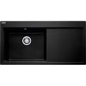 Franke Spüle MYTHOS MTG 611 in ONYX mit Becken links und Druckknopfventil / Ausschnittmaß 980 x 495 mm / Einbauspüle / Granitspüle