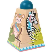Small Foot 11090 würfelpuzzle-Turm/Stapelturm Jungle aus Holz 1 St