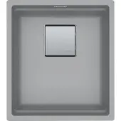 Franke KUBUS 2, KNG 110-37, 410x460mm, Siebkorb als Druckknopfventil, mit verdecktem Über- und Ablauf, mit Ablaufgarnitur, Steingrau