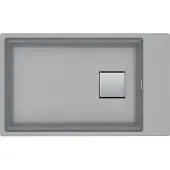Franke KUBUS 2, KNG 110-62, 760x460mm, Siebkorb als Druckknopfventil, mit verdecktem Über- und Ablauf, mit Ablaufgarnitur, Steingrau