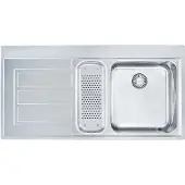 Franke EPOS EOX 251 flächenbündige Spüle / Edelstahl / Becken Rechts / Druckknopf / 60 cm