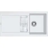 Franke Spüle MARIS MRG 651 GLACIER mit Druckknopfventil und Abtropfbecken / Ausschnittmaß 950 x 480 mm