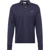 Gant Poloshirt Herren normale Passform dunkelblau einfarbig Baumwolle