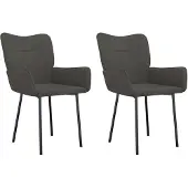 vidaXL Esszimmerstühle 2 Stk. Dunkelgrau Samt