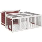 vidaXL Kaninchenstall Mokka 144x123x67,5 cm Massivholz Kiefer