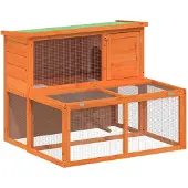 vidaXL Kaninchenstall Braun 102x90x84,5 cm Massivholz Kiefer