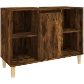 vidaXL Waschbeckenunterschrank Räuchereiche 80x33x60 cm Holzwerkstoff