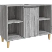 vidaXL Waschbeckenunterschrank Grau Sonoma 80x33x60 cm Holzwerkstoff