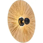 QAZQA Ländliche Wandleuchte schwarz mit Seil 60 cm - Leia
