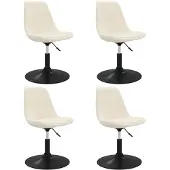vidaXL Esszimmerstühle 4 Stk. Drehbar Creme Samt