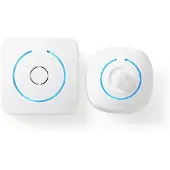 Nedis Bewegungsmelder Alarm - Batteriebetrieben - 6x AA/LR6 - 85 dB - Erfassungsbereich: 6 m - Wand - Blau / Weiss
