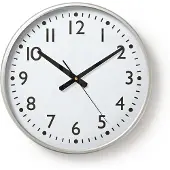 Nedis Wanduhr - Durchmesser: 380 mm - Kunststoff - Silber / Weiss